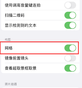 临潭苹果手机维修网点分享iPhone如何开启九宫格构图功能