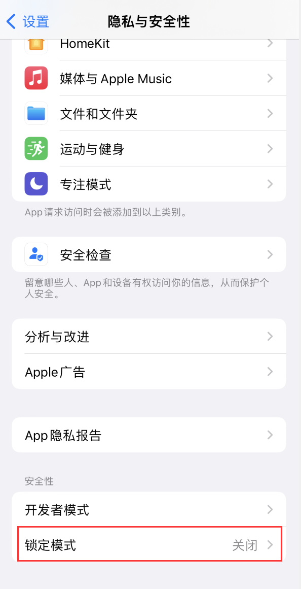 临潭苹果手机维修分享iOS 16 “锁定模式”是什么 