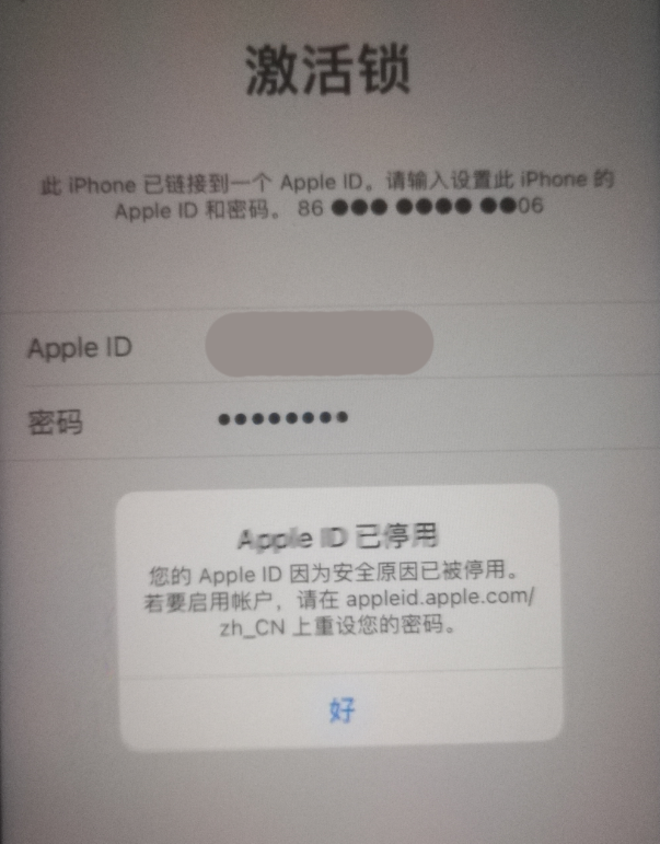 临潭苹果手机维修分享iPhone 12 出现提示“Apple ID 已停用”怎么办 